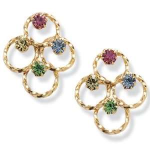  PalmBeach Jewelry Multi Color Crystal Earrings Jewelry