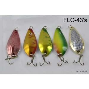  Lot of 5 New 3.2 Casting Spoon Fishing Lures   .45 Oz 
