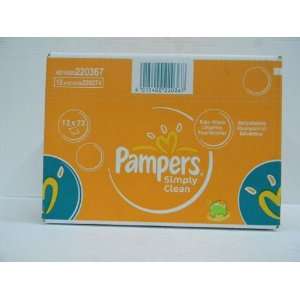 Pampers Simply Clean Baby Wipes 72 Count (Pack of 12) Total wipes864