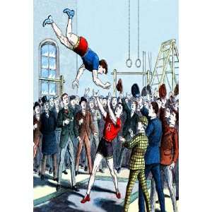 Fight in the Gymnasium 12x18 Giclee on canvas 