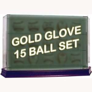 Gold Glove Award Winner 15 Signed Gold Glove Baseballs Set with Glass 