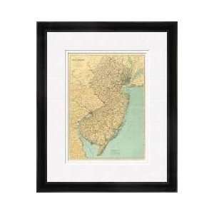    New Jersey State Map 1888 Framed Giclee Print