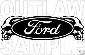 FORD CUSTOM SKULL DECAL CHOOSE YOUR COLOR  