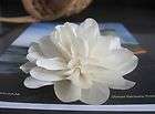 Beautiful Lady Satin Silk White Peony Flower Dress Brooch Pin Hat Hair 