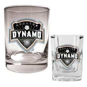  Houston Dynamo Rocks Glass and Square Shot Glass Set 