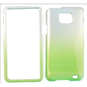 Samsung Galaxy S 2 / S II   i9100 Two Tones, White and Green Hard Case 