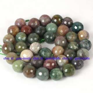 10mm Round Faceted India Agate Gemstone Beads Strand15  