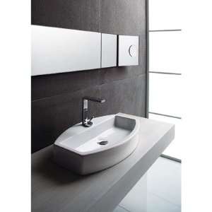 GSI 4.3 Losgana Elements 70 Bathroom Sink in White Faucet Hole Option 