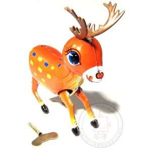    Dancer the Christmas Reindeer  Wind Up Tin Toy Toys & Games