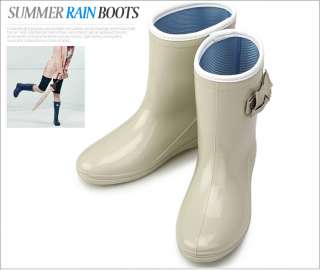 Womens Waterproof Ribbon Wellingtons Rain Boots  