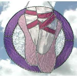  Ballet Suncatcher   Pink Toe Shoes Glass Art Design   8 1 