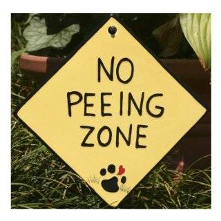 Ceramic Yard Sign For Dogs and Dog Owners, No Peeing Sign written on 