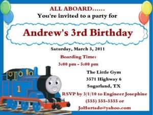Thomas the Train Invitations/Party Favors  