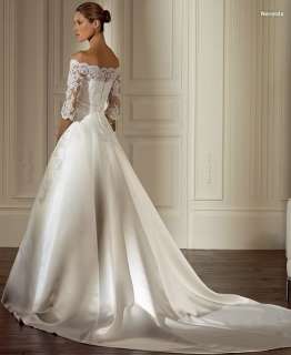 noble Off shoulder/Half sleeves Bridal wedding dresss  
