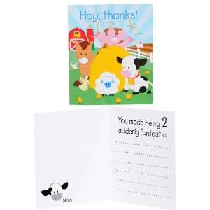   Barnyard 2nd Birthday Thank You Notes (8) Party Supplies Toys & Games