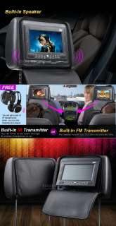 2X7 Inch HEADREST DVD PLAYER WITH ZIPPER COVER SUPPORT 32 BITS GAME 