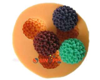 New flower ball shape Silicone chocolate Soap Molds plunger cutter 