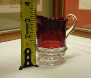 EAPG US GLASS RUBY STAINED WASHINGTON 3 1/4 CREAM PITCHER 1901  