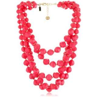 Kate Spade New York Cut To The Chase Bright Pink Bib Necklace 