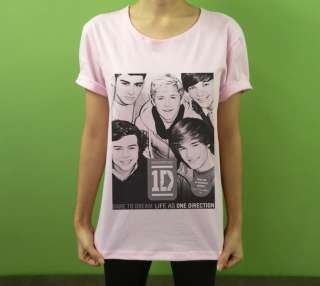   Neckline T Shirt 1D ONE DIRECTION Up All Night Boy Band Fan Printed