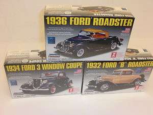 LINDBERG 32, 36 FORD ROADSTER & 34 3 WINDOW COUPE 132  