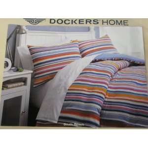  Dockers South Beach Stripe FULL Comforter Set 3 Piece 