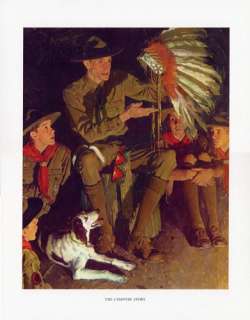 Norman Rockwell BSA Boy Scout Print CAMPFIRE STORY 1936  