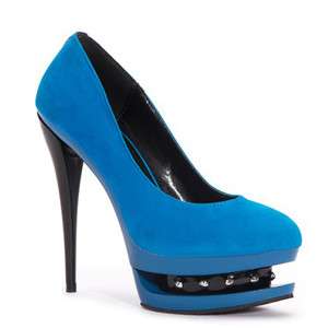 Womens Fashion Fancy Platforms&Wedges Pump High Heel Shoes Black Blue 