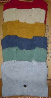 New Vintage Diamond Hollow Long Sleeve Knitwear Cardigan Sweater 7 