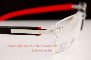 Brand New TAG Heuer Eyeglasses Frames TRENDS 8110 002 SILVER/BLACK/RED 