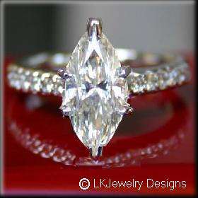 25 Ct MOISSANITE MARQUISE MICRO PAVE ENGAGEMENT RING  