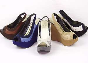 Womens Open Toe Wedge 6 High Heels Trendy Shoes Camel Black Gray 