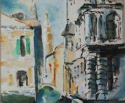 Original Watercolor Painting Venice by Antimo Beneduce  