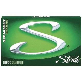 Stride Gum, Spearmint (3 Pack), 14 Piece Packs (Pack of 5)