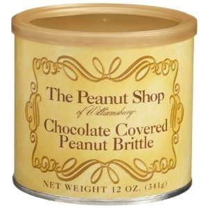 The Peanut Shop of Williamsburg Chocolate Covered Peanut Brittle, 12 
