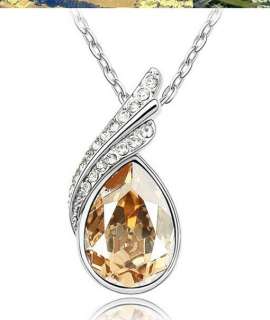 Fashion 18K GP Swarovski crystal necklace pendant options 3colour U 