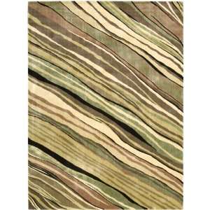  Parallels Collection Striped Viscose Contemporary Rug 5.60 
