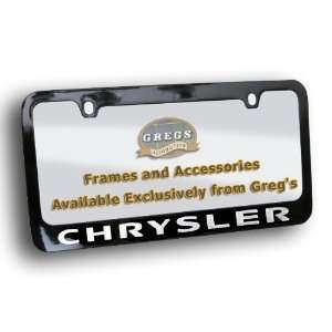  Chrysler License Plate Frame (Black Zinc Metal 