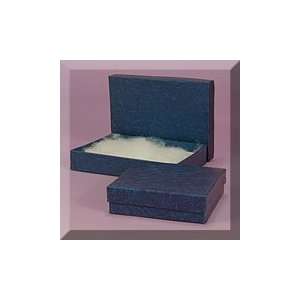  100ea   #53 5 1/4 X 3 3/4 X 7/8 Navy Embossed Jewelry Box 