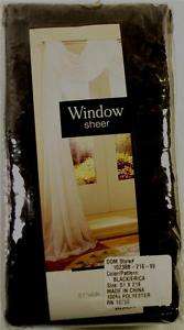 Black Erica Window Sheer Scarf 51 x 216 6 Yards NEW NIP  