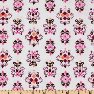  45 Wide Cotton Jersey Knit Floral Stripe Fuchsia/Purple 
