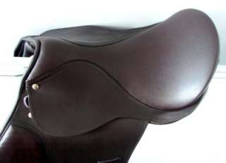 17 Brown English saddle Hunt Jump AP Chafeless girth leathers irons 