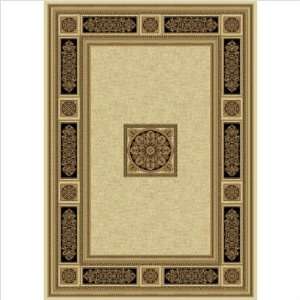   Ivory / Black Traditional Rug Size 710 x 910