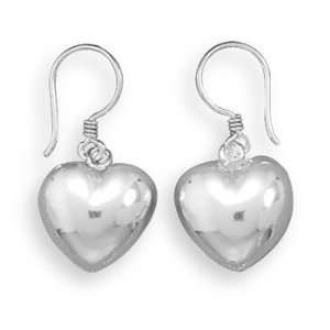  13.5mm X 13mm Puffy Polished Sterling Silver Heart French 