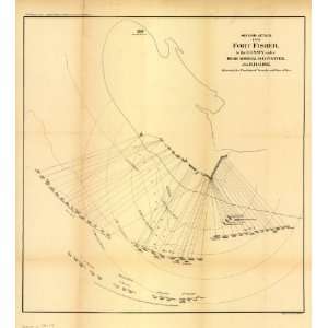  Civil War Map Second attack upon Fort Fisher by the U.S 