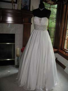 Stunning White Mac Duggal 4740H Pageant Gown 12  