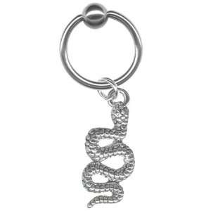  16 gauge Earring Coiled Snake Captive Ring 16 gauge 5/16 