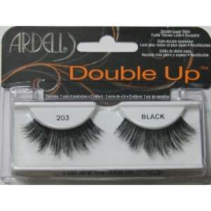  Ardell Double Up #203 False Eyelashes, Black (Pack of 4 
