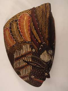 Bali Hand Carved & Painted Wooden Mask Batik Style  