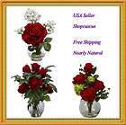   Fluted Vase/Rose & Hydrangea/Rose w/Fern Silk Flower Arrangement